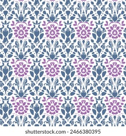 Diseño elegante del Vector del patrón floral decorativo. Patrón floral colorido adecuado para el fondo, textura, tela, envoltura, textil, ropa, impresión u otros.