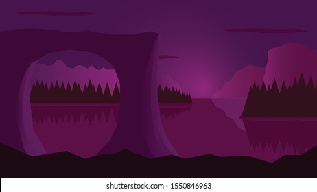 flat elegant wallpaper vector landscape