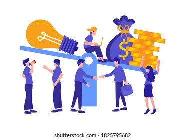 Flat element for business background, banner, poster. Flat element of people isolated on white background.