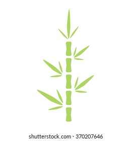 Flat element for design. Simple bamboo trees branch and leaves isolated on white background 