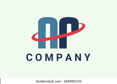 Flat element vector logos with initials "AP" or "Ar" or "nr" linked together. Usable for general business logos or global businesses.