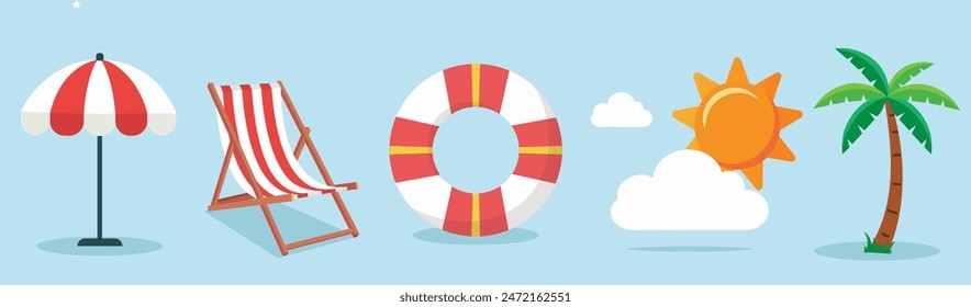 Colección de Elementos planos para la temporada de verano
