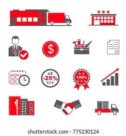  Flat elements infographic. Flat elements for the door company.