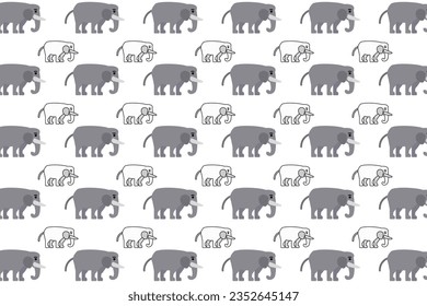 Flat Elephant Animal Pattern Background, can be used for business designs, presentation designs or any suitable designs.