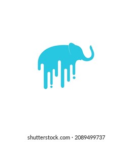 símbolo del logotipo de fusión elefante plano icono vector gráfico ilustración idea creativa 