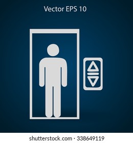 Flat elevator icon. Vector