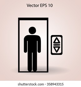 Flat elevator icon. Vector