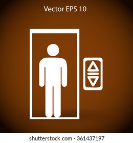 Flat elevator icon. Vector