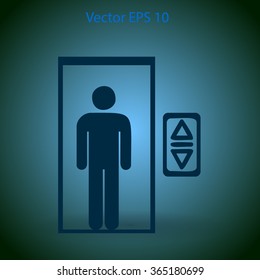 Flat elevator icon. Vector