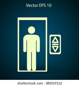 Flat elevator icon. Vector