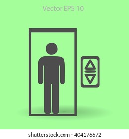 Flat elevator icon. Vector