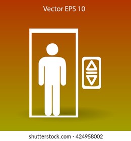 Flat elevator icon. Vector