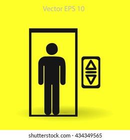 Flat elevator icon. Vector