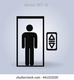 Flat elevator icon. Vector