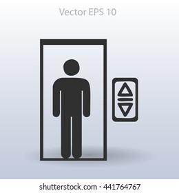 Flat elevator icon. Vector