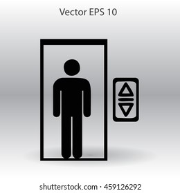 Flat elevator icon. Vector
