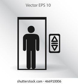 Flat elevator icon. Vector