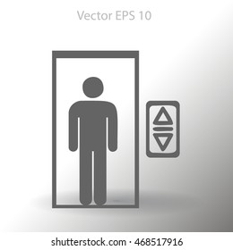 Flat elevator icon. Vector