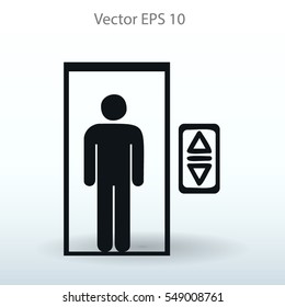 Flat elevator icon. Vector