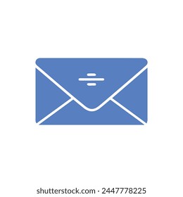 Flaches E-Mail-Symbol auf weißem Hintergrund. Vektorillustration im trendigen Flachstil