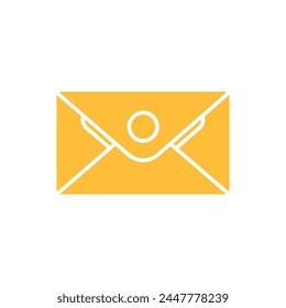 Flat email icon on white background. Vector illustration in trendy flat style