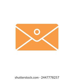 Flat email icon on white background. Vector illustration in trendy flat style