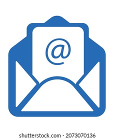 flat Email icon with open paper