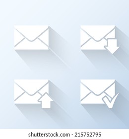 Flat email icons. Vector illustration