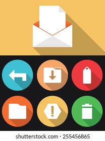 Flat E-mail Marketing Icons