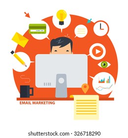 Flat E-mail Marketing icons
