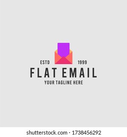 Flat email minimalist logo design inspiration