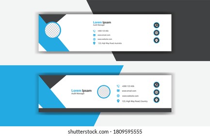 Flat e-mail signature design template