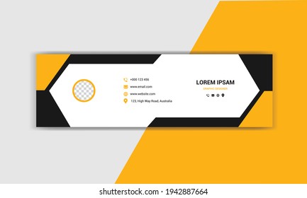 Flat email signature template design.