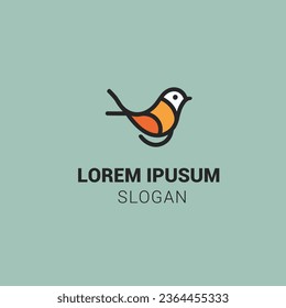 flat embled bird logo abstract icon vector design