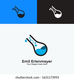 Flat Emil Erlenmeyer Chemistry Lab logo Perfect for Company and Startup