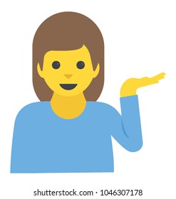 Flat Emoji Icon Of Woman Tipping Hand