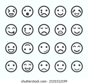 Paquete de emoticones planos , conjunto de vectores aislados 