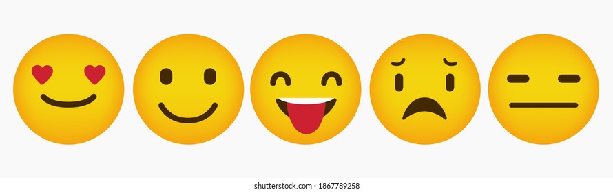Diseño de la colección de reacciones de emoticonos planos