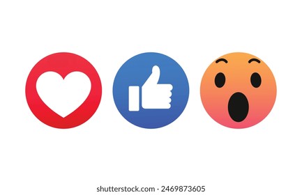 Flat emoticon reaction design collection.