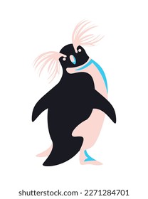 pingüino emperador plano sobre blanco