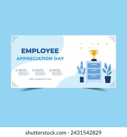 Flat employee appreciation day vertical poster template  Flat employee appreciation day horizontal banners set