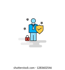 Flat Employee Icon. Vector