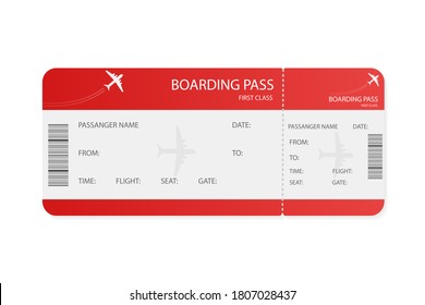Flat empty airline tickets for concept design. Flat vector illustration. Business concept. Template vector.