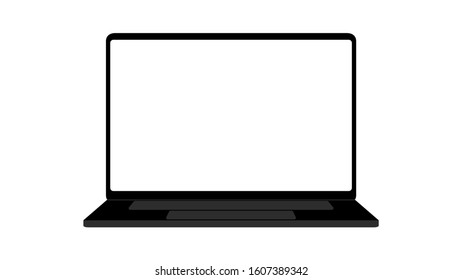 flat empty notebook screen. 16 inch laptop icon vector illustration