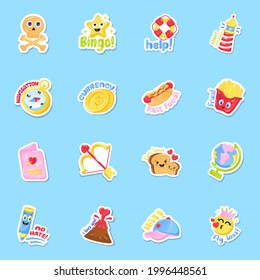 Flat Entertainment and Fun Sticker Vectors 