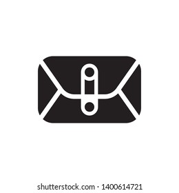 flat envelope glyph icon symbol sign, vector, eps 10