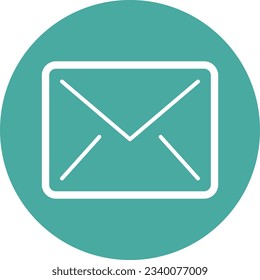 Flat envelope icon as contact us or mail concept