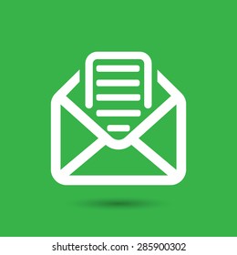 flat envelope and paper icon