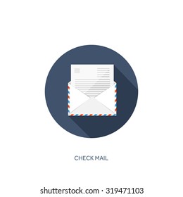 Flat envelope. Vector illustration. Emailing and communication,new message,sms.