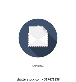 Flat envelope. Vector illustration. Emailing and communication,new message,sms.
